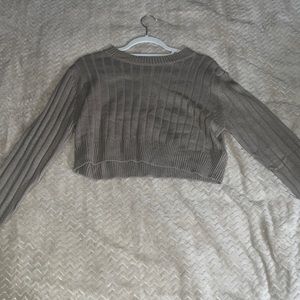 XL CROPPED TAN SWEATER DAZY LONG SLEEVE